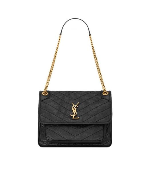 Saint Laurent Black Niki Quilted Shoulder Bag