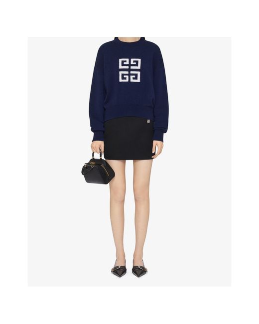 Givenchy Blue 4G Motif Oversized Knit Jumper