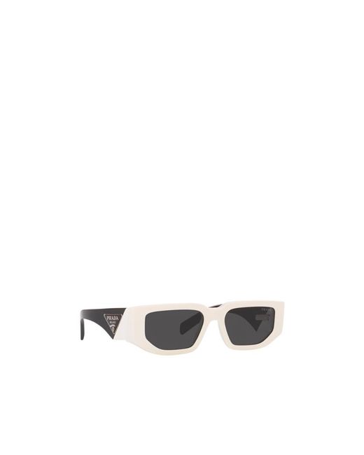 Prada White Eyewear Rectangular-Frame Sunglasses for men