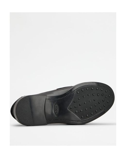 Tod's Black Logo Plaque Loafers