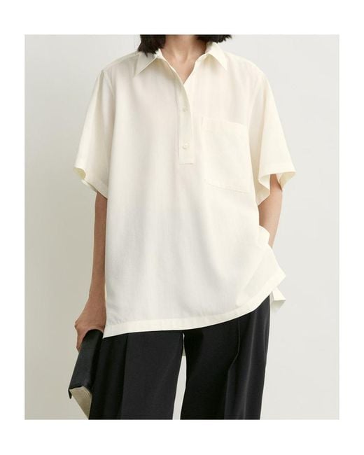 Totême  White Chest-Pocket Polo Shirt