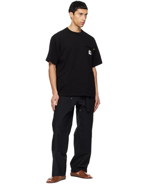 SACAI X CARHARTT WIP Black Jersey T-Shirt for men