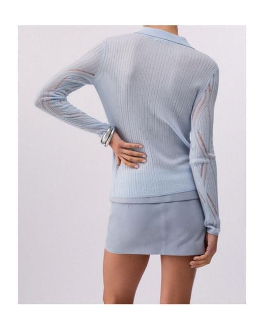 Liu Jo Blue V-Neck Knitted Top