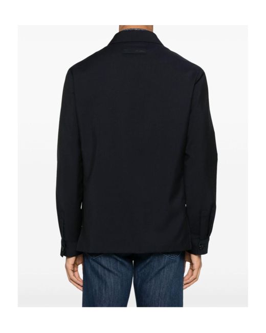 Zegna Black Buttoned Jacket for men