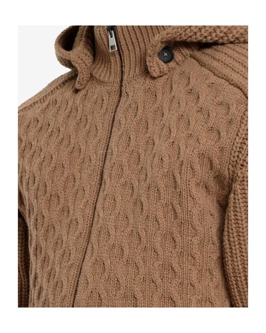 Tagliatore Brown Long-Sleeved Knitted Cardigan for men