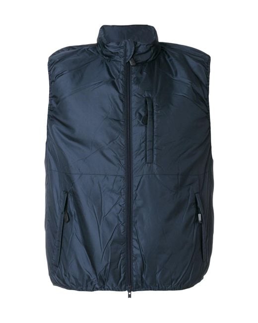 Aspesi Blue High-Necked Padded Vest for men