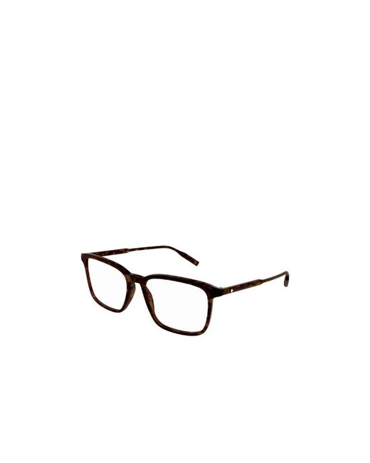 Montblanc White Eyewear Rectangular Frame Glasses for men