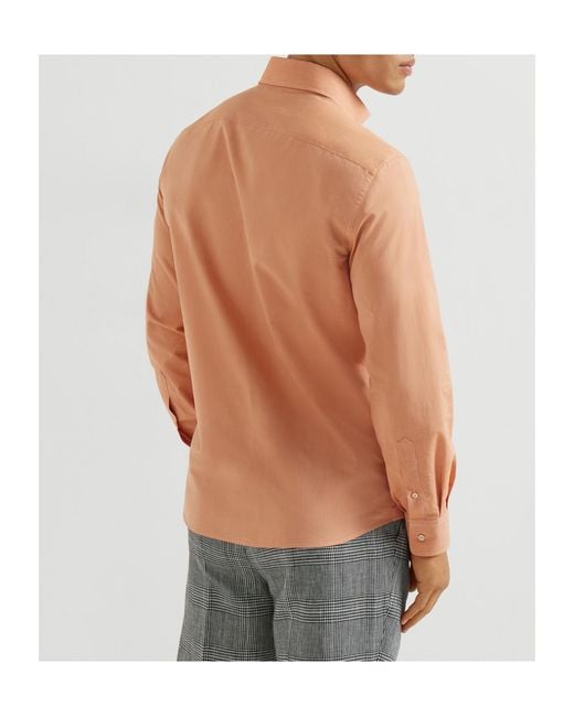 Brunello Cucinelli Pink Button-Up Shirt for men
