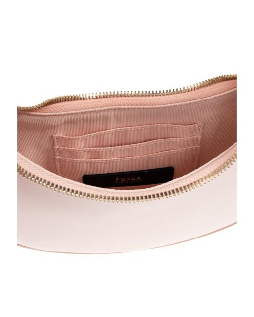 Furla Pink Delizia Logo Printed Mini Shoulder Bag