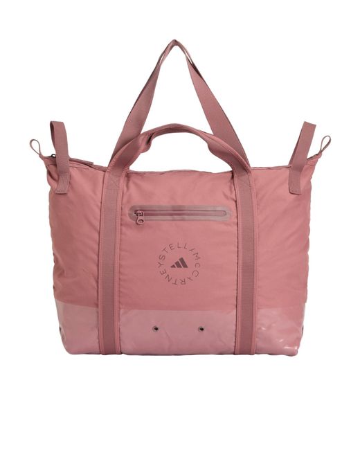 Adidas By Stella McCartney Pink Logo-Print Tote Bag