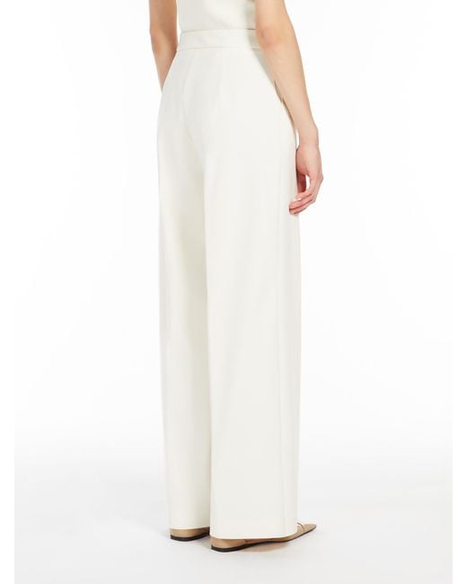 Max Mara White Orche High Waist Straight-Leg Trousers