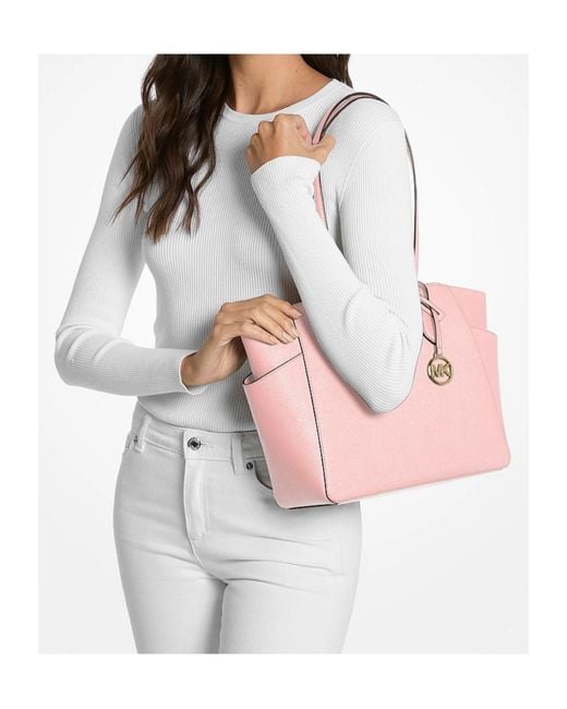 Michael Kors Pink Marilyn Medium Saffiano Leather Tote Bag