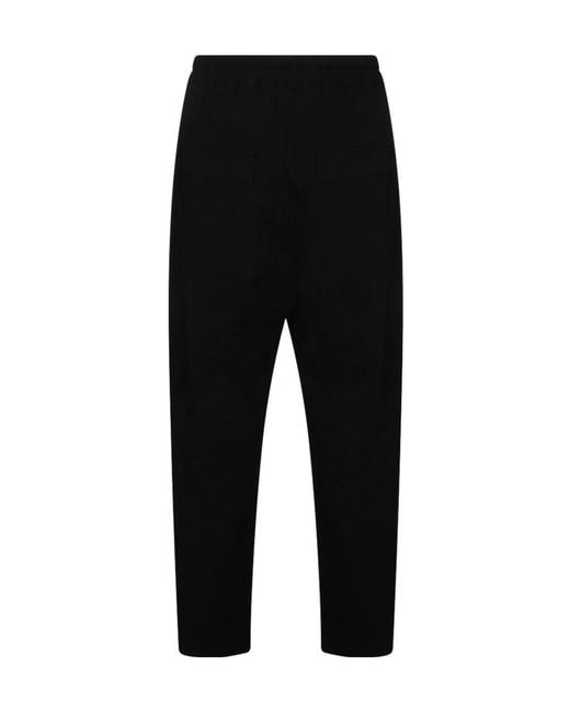 Thom Krom Black Elasticated Waistband Drawstring Trousers for men