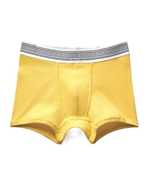 Versace Yellow Ribbed Jersey Trunks for men