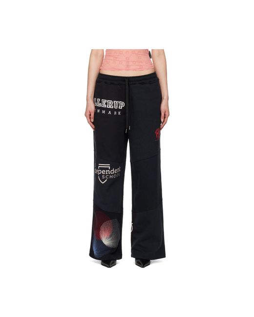 MARINE SERRE Black Regenerated Graphic Track Pants