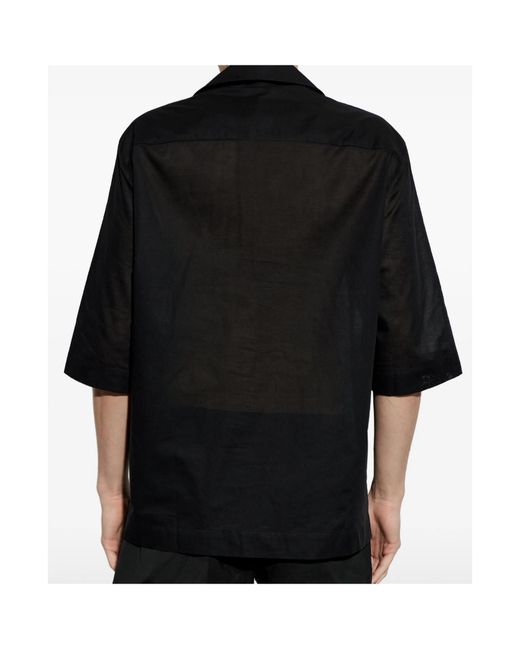 Balmain Black Sheer Short Sleeve Shirt for men