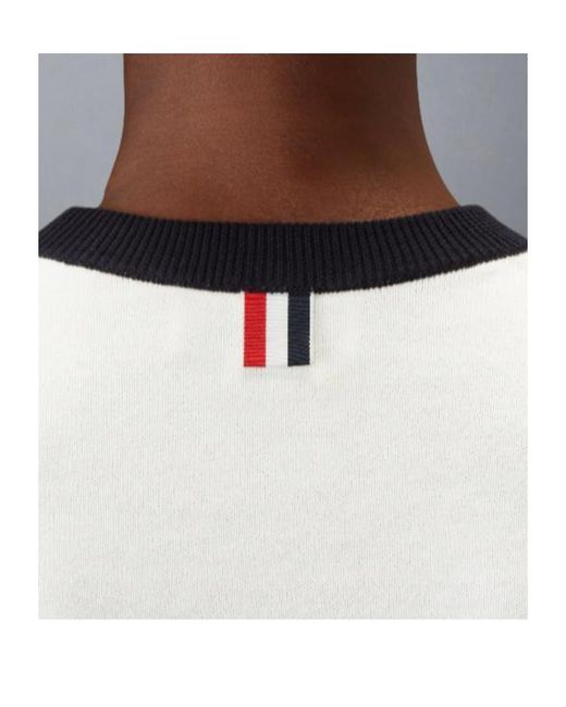 Thom Browne White Jersey Hector Intarsia 4-Bar T-Shirt