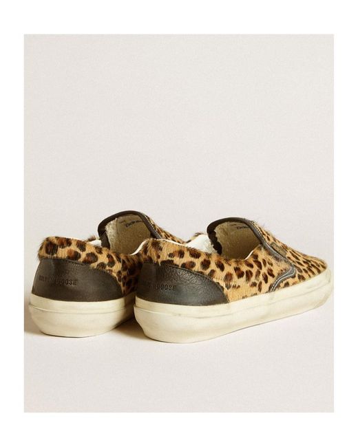 Golden Goose Deluxe Brand Brown Golden Goose Leopard Pattern Slip-On Sneakers