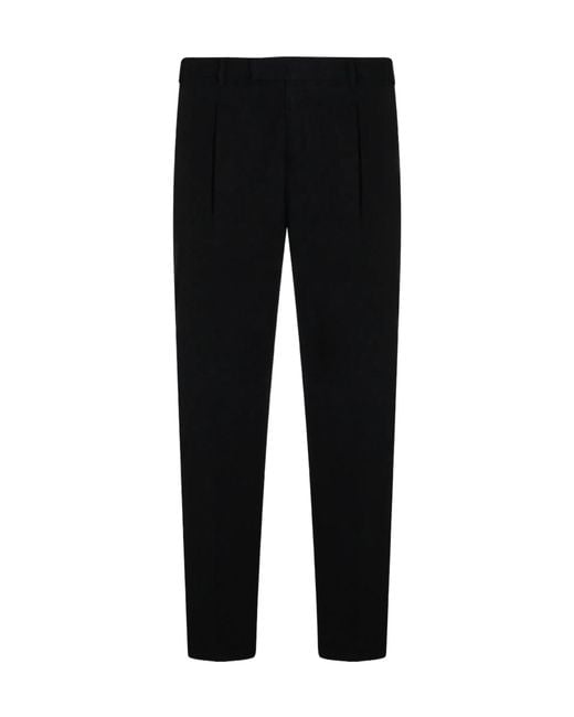 Pt Pantaloni Black Pt Torino Tapered Pleated Pants for men