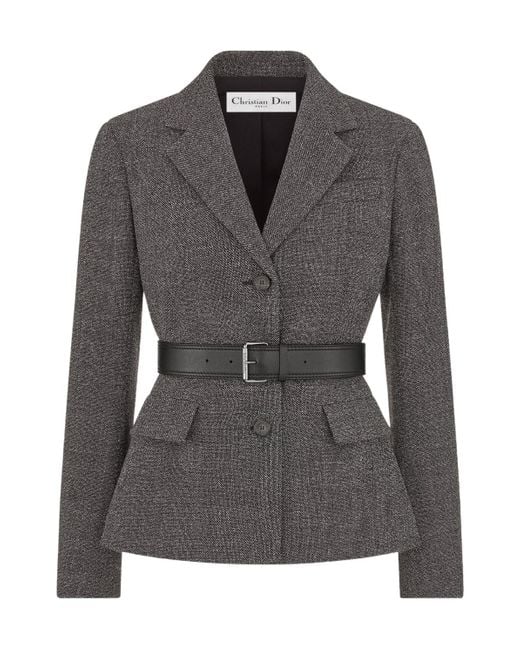 Dior Black Belted Jacket With Removable Scarf