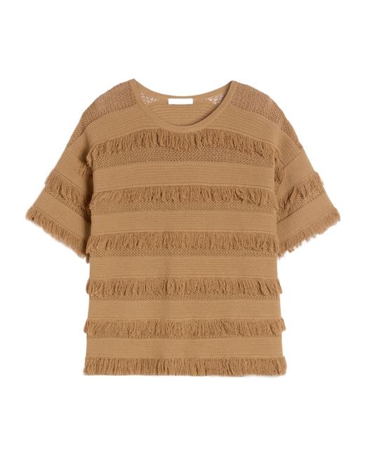 Max Mara Natural Fringe-Details T-Shirt