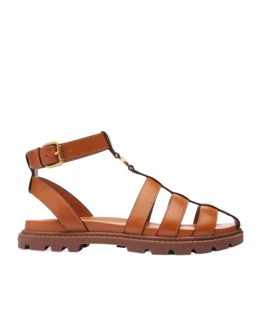 COACH Brown Sculpted C Fisherman Sandal
