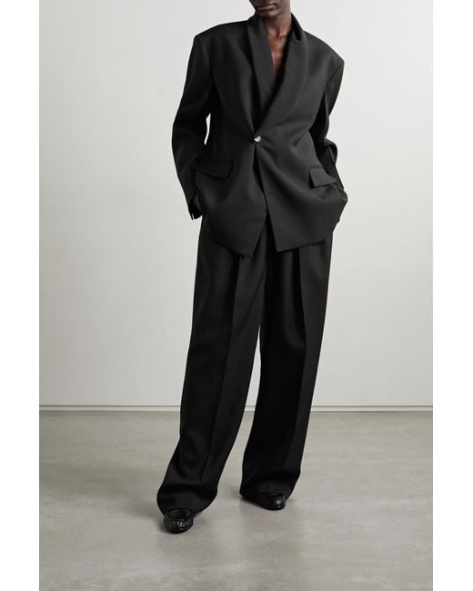 The Row Black Marcellita Pleated Wide-Leg Trousers