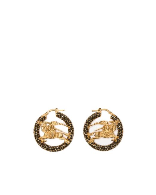 Burberry Metallic Knight Pavé Hoop Earrings