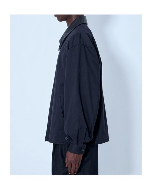 Ssstein Blue Sulfur Dyed Brush Chino Zip Jacket for men