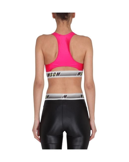 MSGM Red Logo Band Sport Top