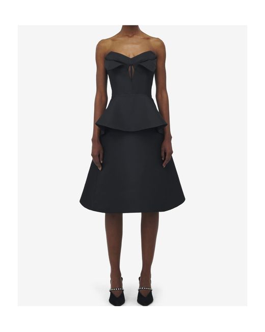 McQueen Black Strapless Corset Top