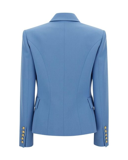 Balmain Blue Lion Signature Double-Breasted Blazer