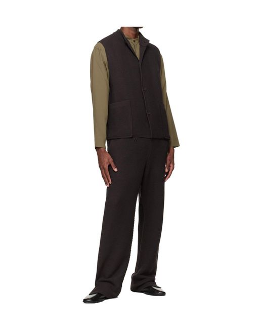 Homme Plissé Issey Miyake Black Crew Neck Knitted Vest for men