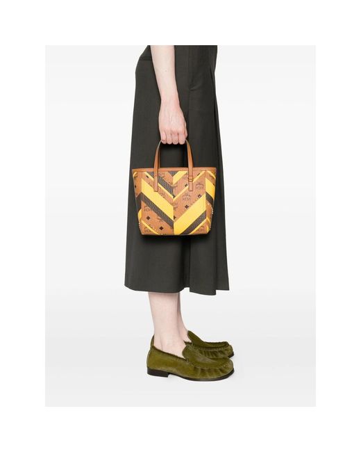 MCM Metallic Stud Embellished Tote Bag