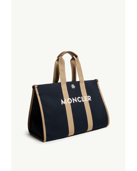 Moncler Blue Logo Canvas Tote Bag for men