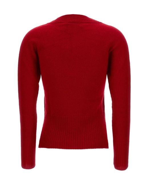 Simone Rocha Red Scoop-Neck Cashmere Sweater