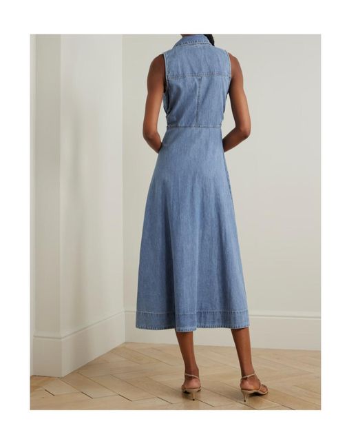 Veronica Beard Blue Fuller Denim Midi Shirt Dress