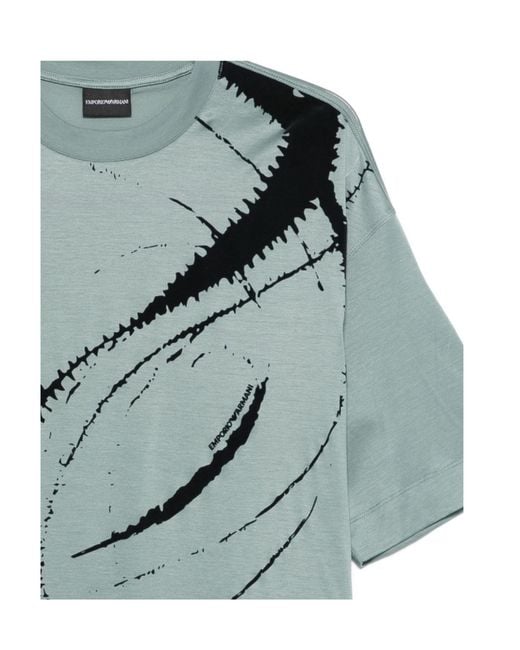 Emporio Armani Blue Cotton Blend T-Shirt for men