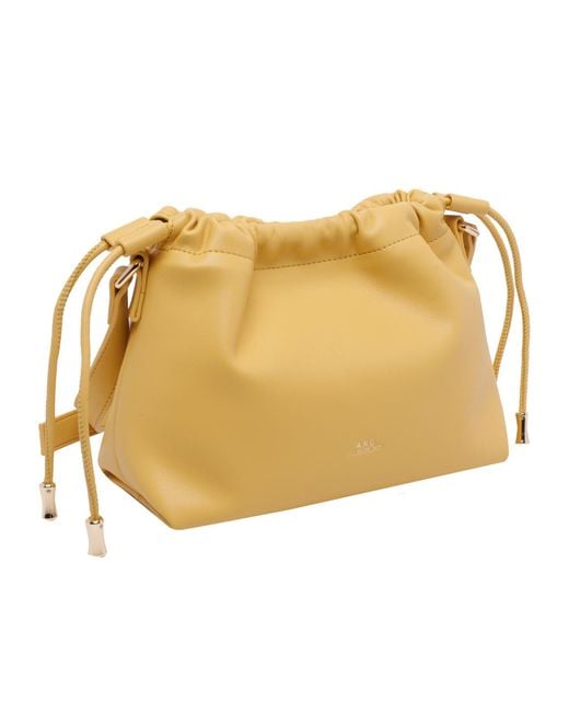 A.P.C. Natural Ninon Logo Embossed Mini Shoulder Bag