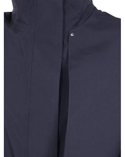 Rains Blue Long-Sleeved Trench Coat