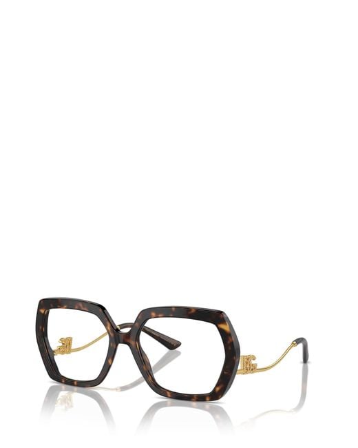 Dolce & Gabbana Black Irregular Frame Glasses