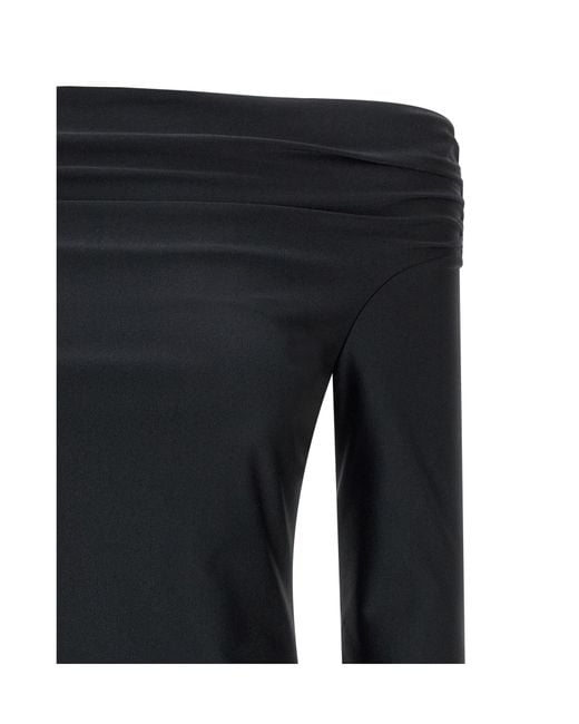 ANDAMANE Black Wallis Off-Shoulder Top