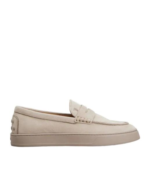 Tod's Gray Penny Suede Loafers for men