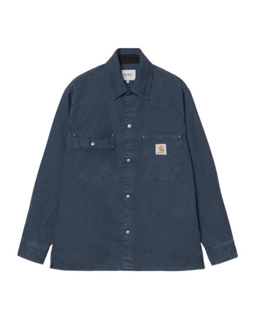Carhartt Blue Parrish Overshirt Jacket for men