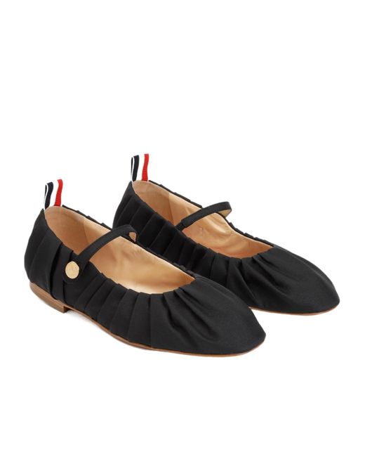 Thom Browne Black John Ruched Ballerina Shoes