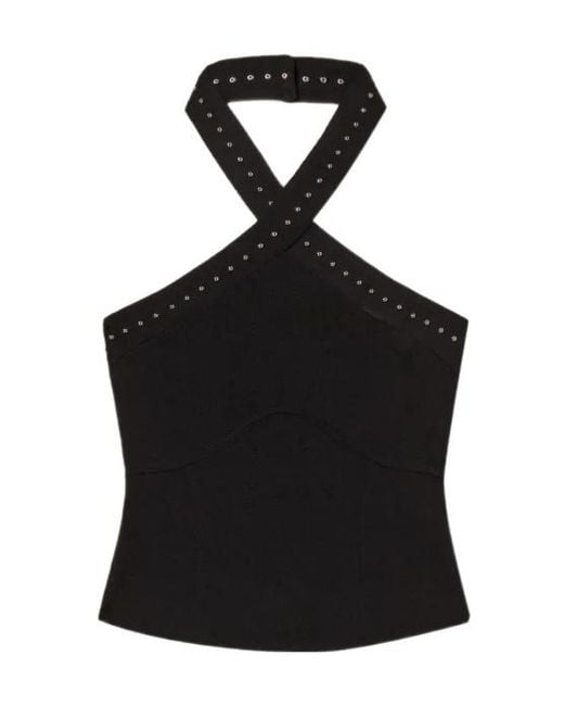 Twinset Black Halterneck Knitted Top