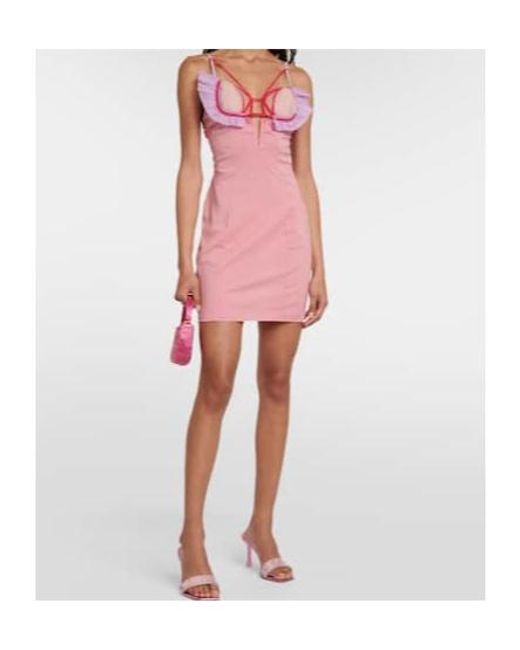 Nensi Dojaka Pink Silk-Blend Minidress