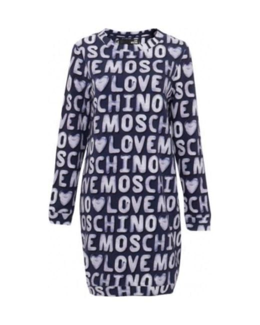 Moschino Blue Printed Dress