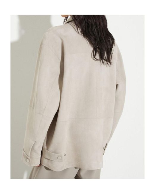 MAX&Co. Gray Suede Shirt Jacket