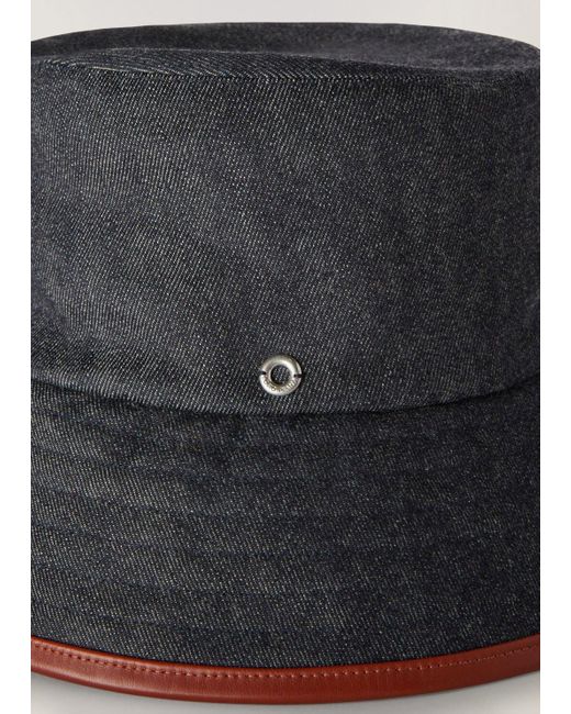 Loro Piana Black Cashmere Denim Fisherman Hat